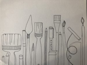 sketch of artist tools
